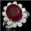 Image 1 : 14K Gold 6.20ct Ruby 1.46ct Diamond Ring