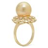 Image 2 : 14K Gold 12mm Pearl 0.77cts Diamond Ring