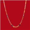 Image 1 : 14K Gold 33.00ct Multi-Colored Sapphire 0.95ct Diamond Necklace