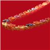 Image 2 : 14K Gold 33.00ct Multi-Colored Sapphire 0.95ct Diamond Necklace