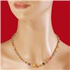 Image 3 : 14K Gold 33.00ct Multi-Colored Sapphire 0.95ct Diamond Necklace