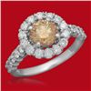 Image 1 : 14K Gold 1.30ct Fancy Color Diamond 2.25ct Diamond Ring