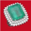 Image 1 : 14K Gold 19.12 Emerald 2.75 Diamond Ring