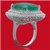 Image 2 : 14K Gold 19.12 Emerald 2.75 Diamond Ring