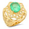 Image 1 : 14K Gold 4.89ct Emerald 1.08cts Diamond Ring