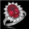Image 1 : 14K Gold 4.64ct Ruby 0.98ct Diamond Ring
