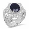 Image 1 : 14K Gold 5.01ct Sapphire 1.06cts Diamond Ring