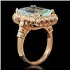 Image 2 : 14K Gold 7.55ct Aquamarine 1.51ct Diamond Ring