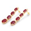 Image 2 : 14K Gold 9.72ct Ruby 0.37cts Diamond Earrings