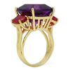 Image 2 : 14K Gold 12.32ct Amethyst 3.64ct Ruby Ring