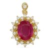 Image 1 : 14K Gold 4.98ct Ruby 0.74ct Diamond Pendant