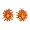 Image 1 : 14K Gold 11.15ct Citrine 1.40cts Diamond Earrings