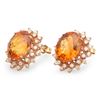 Image 2 : 14K Gold 11.15ct Citrine 1.40cts Diamond Earrings