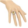Image 3 : 14K Gold 3.91ct Yellow Beryl 1.15cts Diamond Ring