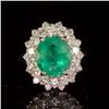 Image 1 : 14K Gold 3.24ct Emerald 1.51ct Diamond Ring