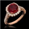 Image 1 : 14K Gold 3.28ct Ruby 1.26ct Diamond Ring