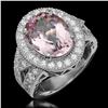 Image 1 : 14K Gold 5.57ct Morganite 1.74ct Diamond Ring