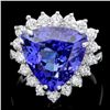 Image 1 : 18k Gold 10.00ct Tanzanite 1.10ct Diamond Ring