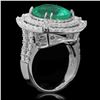 Image 2 : 14K Gold 8.93ct Emerald 2.31ct Diamond Ring