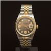 Image 1 : Rolex Two-Tone Datejust 36mm Brown Mother of Pearl Dial w/Diamonds on 9th & 6th Hour Wristwatch