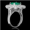 Image 2 : 14K Gold 2.96 Emerald 2.81 Diamond Ring