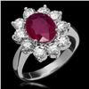 Image 1 : 14K Gold 2.95ct Ruby & 2.20ct Diamond Ring