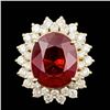 Image 1 : 14k Yellow Gold 12.00ct Ruby 1.95ct Diamond Ring