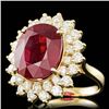 Image 2 : 14k Yellow Gold 12.00ct Ruby 1.95ct Diamond Ring