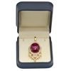 Image 3 : 14K Gold 49.31 ct Ruby 1.78ct Diamond Pendant