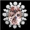 Image 1 : 14k Gold 5.50ct Morganite 1.00ct Diamond Ring