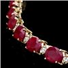 Image 2 : 14k Gold 46.00ct Ruby 1.60ct Diamond Necklace
