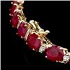 Image 4 : 14k Gold 46.00ct Ruby 1.60ct Diamond Necklace