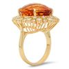 Image 2 : 14K Gold 15.25ct Citrine 1.35cts Diamond Ring