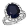 14K Gold 8.00ct Sapphire 2.00ct Diamond Ring