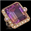 14K Gold 25.07ct Ametrine 0.40ct Sapphire 1.00ct Diamond Ring