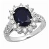 14K Gold 2.47ct Sapphire 1.12ct Diamond Ring