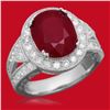 Image 1 : 14K Gold 6.96ct Ruby 1.20ct Diamond Ring