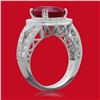Image 2 : 14K Gold 6.96ct Ruby 1.20ct Diamond Ring