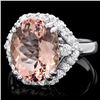 Image 1 : 14k Gold 6.00ct Morganite 1.00ct Diamond Ring