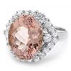 Image 3 : 14k Gold 6.00ct Morganite 1.00ct Diamond Ring