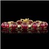 Image 1 : 14k Gold 64.00ct Ruby 0.95ct Diamond Bracelet