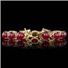 Image 3 : 14k Gold 64.00ct Ruby 0.95ct Diamond Bracelet