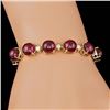 Image 4 : 14k Gold 64.00ct Ruby 0.95ct Diamond Bracelet