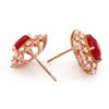 Image 2 : 14k Rose Gold 8.00ct Ruby 1.30ct Diamond Earrings