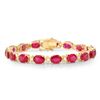 Image 1 : 14K Gold 28.91ct Ruby 0.55cts Diamond Bracelet