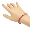 Image 2 : 14K Gold 28.91ct Ruby 0.55cts Diamond Bracelet