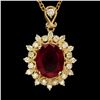 Image 1 : 14K Gold 3.91ct Ruby 0.63ct Diamond Pendant