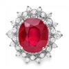 Image 2 : 14k White Gold 8.50ct Ruby 1.10ct Diamond Ring