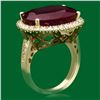 Image 2 : 14k Gold 18.30ct Ruby 1.10ct Diamond Ring