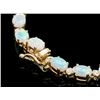 Image 3 : 14k Gold 20.00ct Opal 1.00ct Diamond Necklace
